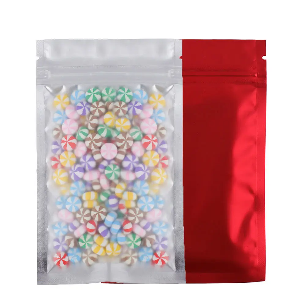 Ysmile 9x14 см Алюминиевая посылка с замком-молнией, стоячая сумка, цветная Передняя прозрачная - Цвет: Red