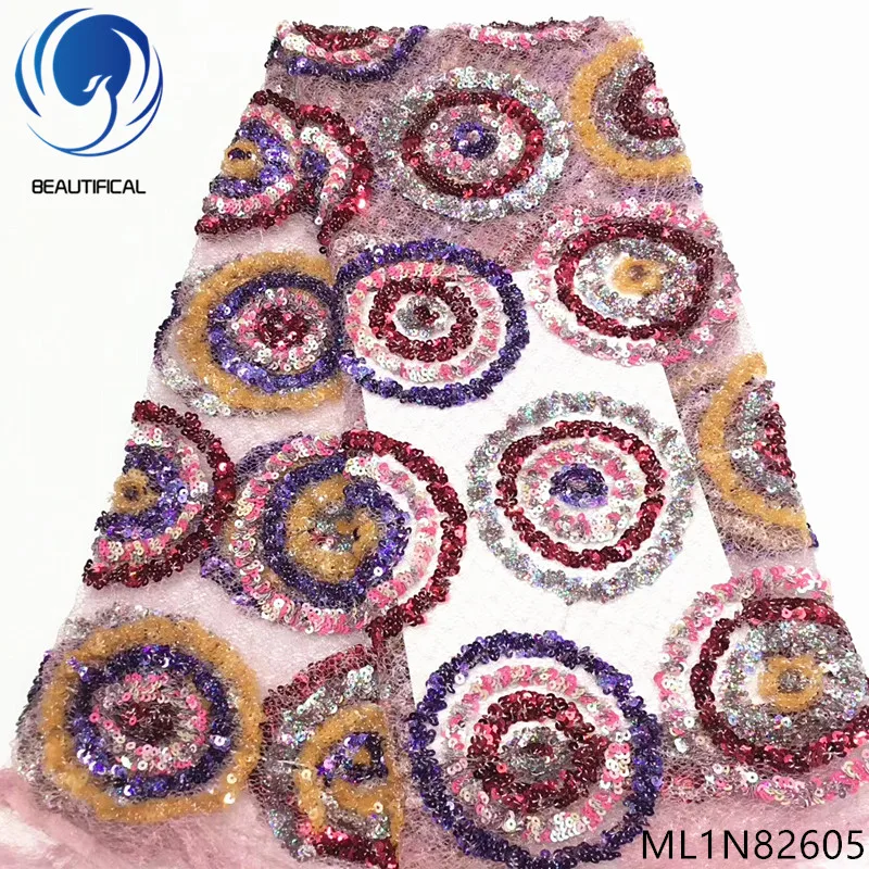 

BEAUTIFICAL sequins tulle french lace lates design african mesh tulle sequins 2019 african lace ML1N826