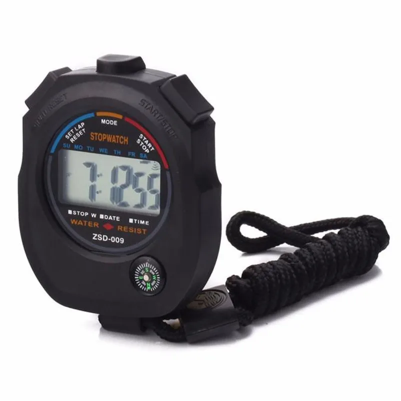 New Sports Stopwatch Professional Handheld Digital LCD Sports Stopwatch Chronograph Counter Timer with Strap Alarm M17 (2)