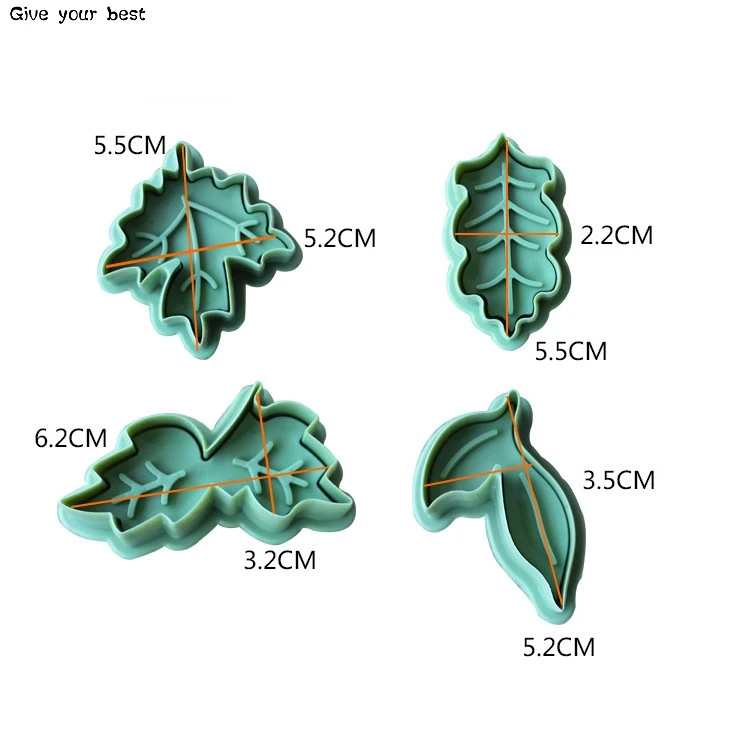 4 шт./компл. поршень для нарезки печенья в виде набор "сделай сам" Осень в виде кленового листа форма в виде цветка для выпечки плунжеры помадка, кондитерские изделия Ремесло Еда декор для кондитерских изделий