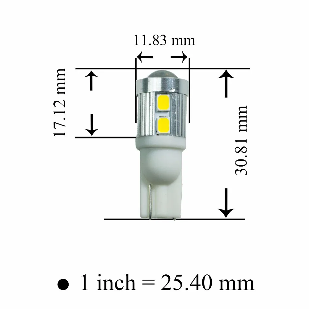 PA светодиодный 2 шт. x T10 W5W 168 921 Золотой Желтый 2835 10SMD светильник с поворотным