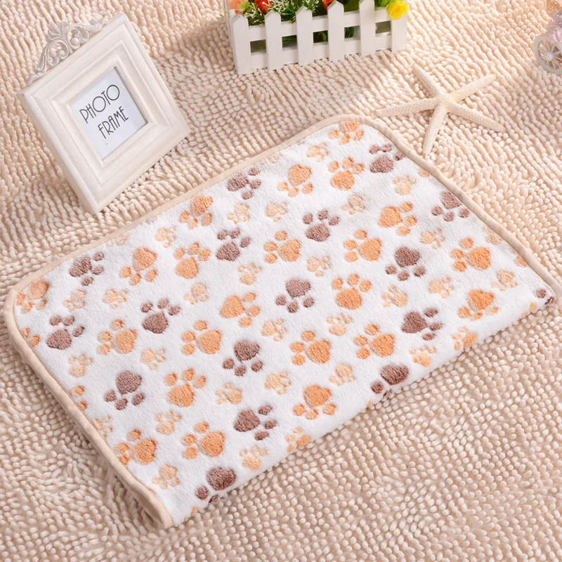 New 3 Size Soft Warm Pet Dog Bed Blanket Coral Fleece Paw Print Dog Puppy Mat Fleece for Small Large Dog Towl Pet Cat Products (7)