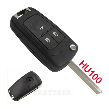 

Flip Folding Remote Car Key Case for OPEL VAUXHALL Insignia Astra 3 Buttons HU100 Uncut Blade Replacement Key Fob Cover for Opel