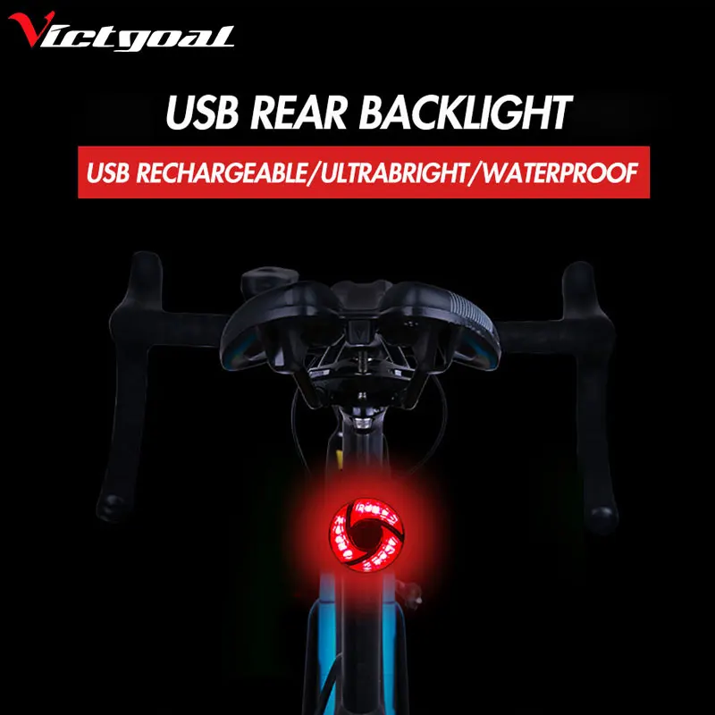 

VICTGOAL Bike Light LED Flashlight For Bicycle Bike USB Quick Charging Waterproof Cycling Rear Light Bicycle Rear Lights 5 Mode
