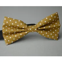 Коричневый галстук-бабочка в горошек, модный мужской галстук, хлопковый галстук в горошек, Бабочка, индивидуальный бант