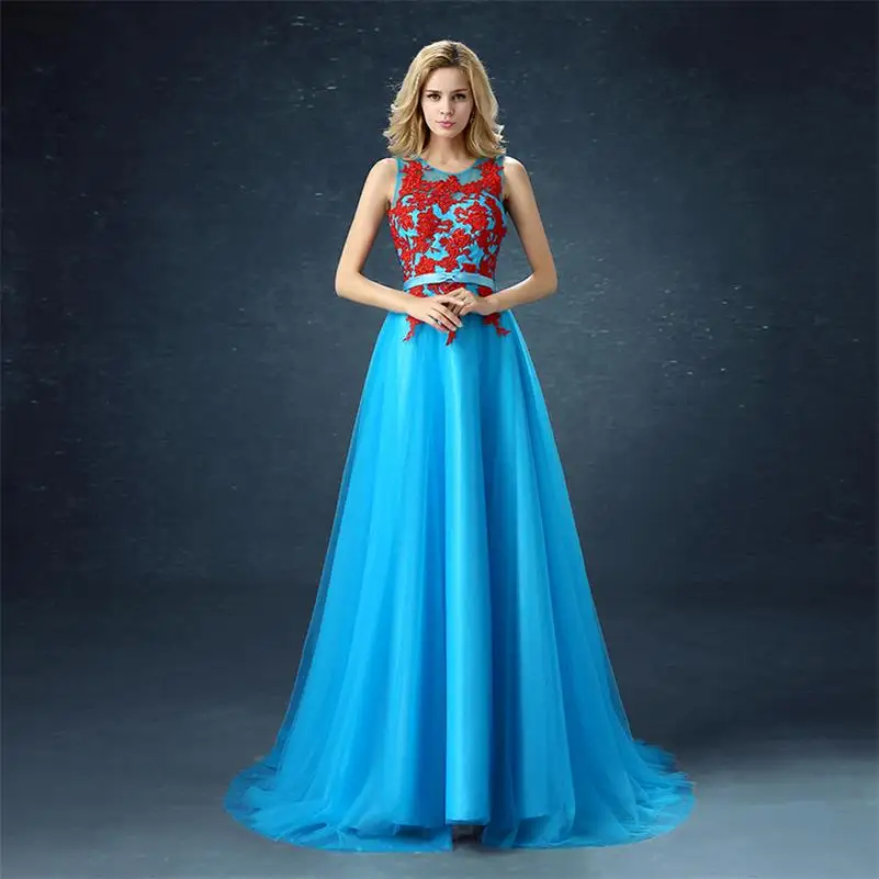 Y-23 blue CEEWHY зеленые вечерние платья длинное платье Vestido de Festa А-силуэт Вышивка Вечерние платья суд поезд роскошное торжественное платье - Цвет: Y-23 blue
