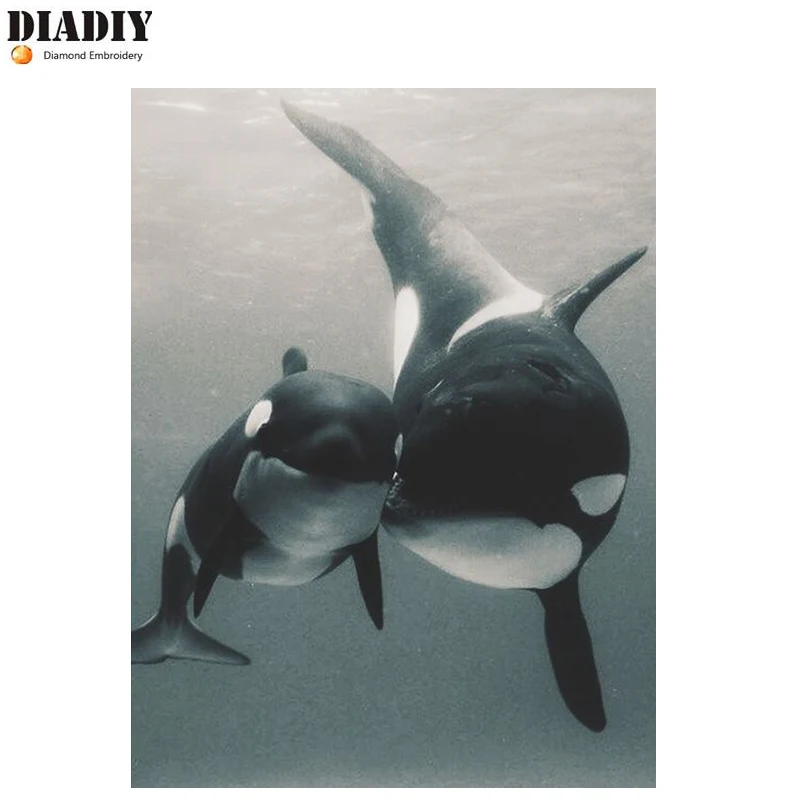 

DIADIY Full DIY 5D Diamond Painting Whale Cross Stitch Square Diamond Embroidery Patterns rhinestones Diamond Mosaic Home Decor
