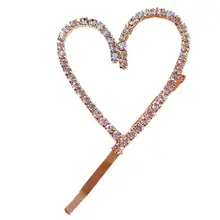 Корейская Минималистичная боковая шпилька для волос милые девушки мерцающий горный хрусталь геометрические заколки для волос полые звезды металл, сердечки сплав заколки