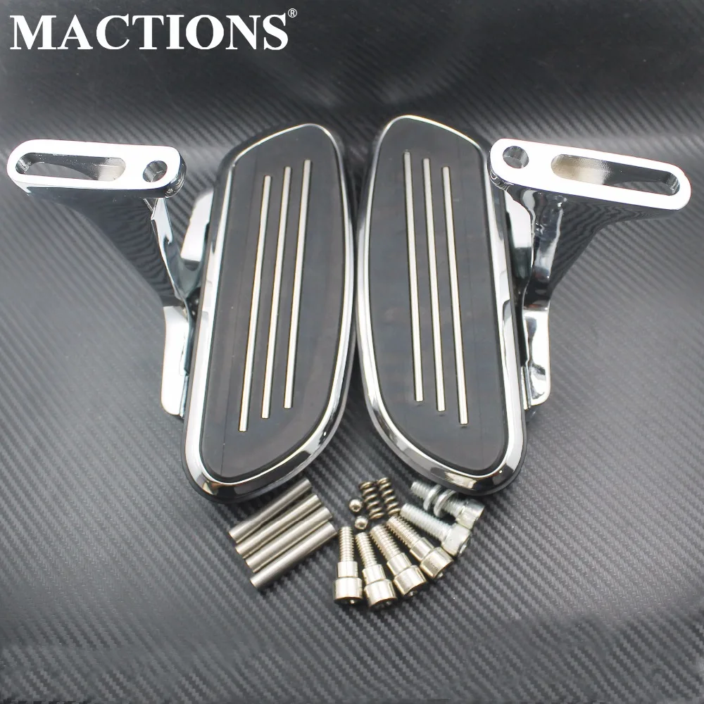 Motorcycle Streamline Passenger FloorBoard & Bracket Chrome For Harley
