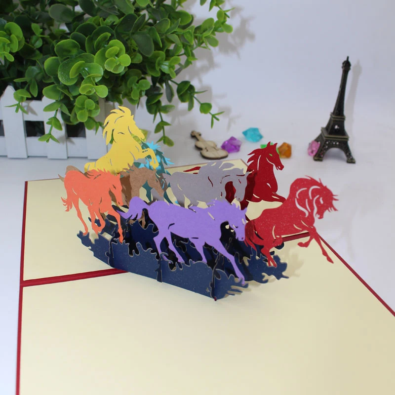 3D лазерная резка ручной работы искусство каллиграфии красочная кошка бумажные