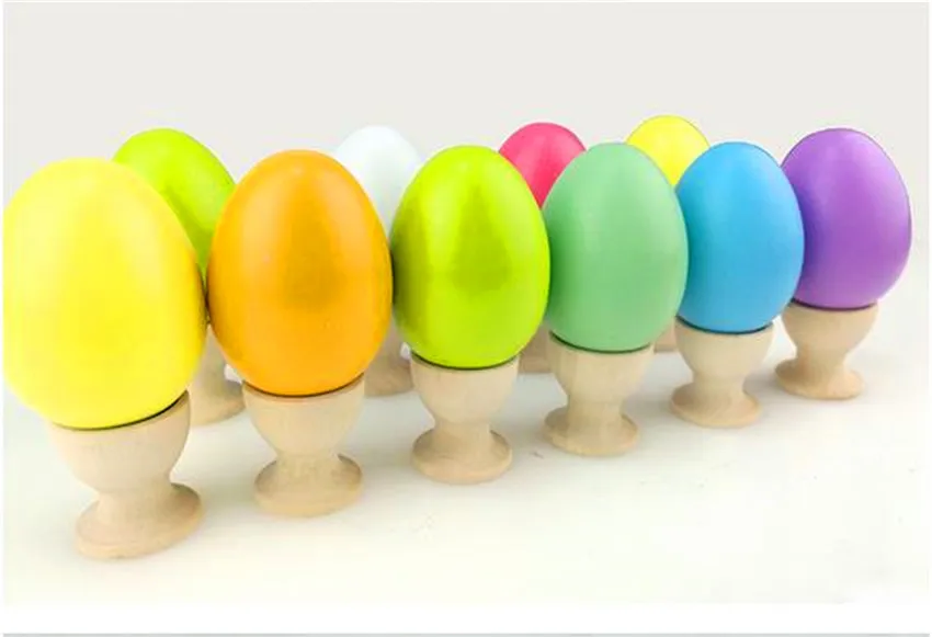 

6 Pcs Simulation Easter eggs DIY painting handmade crafts strap toy
