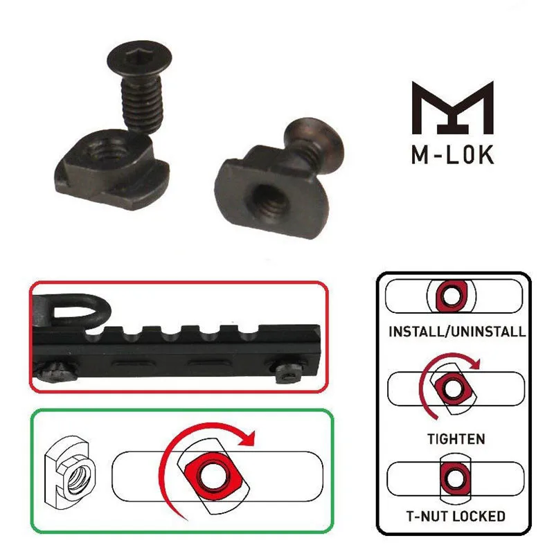 Тактический 20 шт./упак. Сталь M-LOK винты и гайки Замена Комплект для Ох AR15 Mlok Накладка для клеммной коробки секций