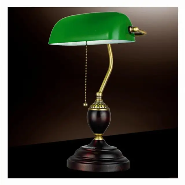Retro Table Lights Emerald Green Gl Bank Office Desk Lamp Retro Table Lights Emerald Green Gl Bank Office Desk Lamp Red Wood Vintage Reading Light