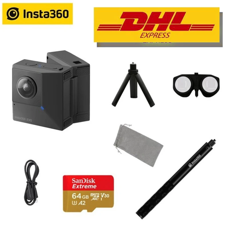 Панорамная камера Insta360 EVO 5 7 K Video Insta 360 VR 3D для huawei Xiaomi Android iPhone XS Max XR X 8 6