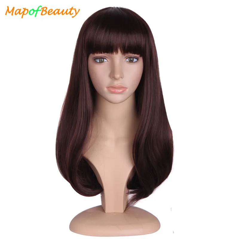 Женские длинные волосы MapofBeauty коричневые черные термостойкие синтетические с