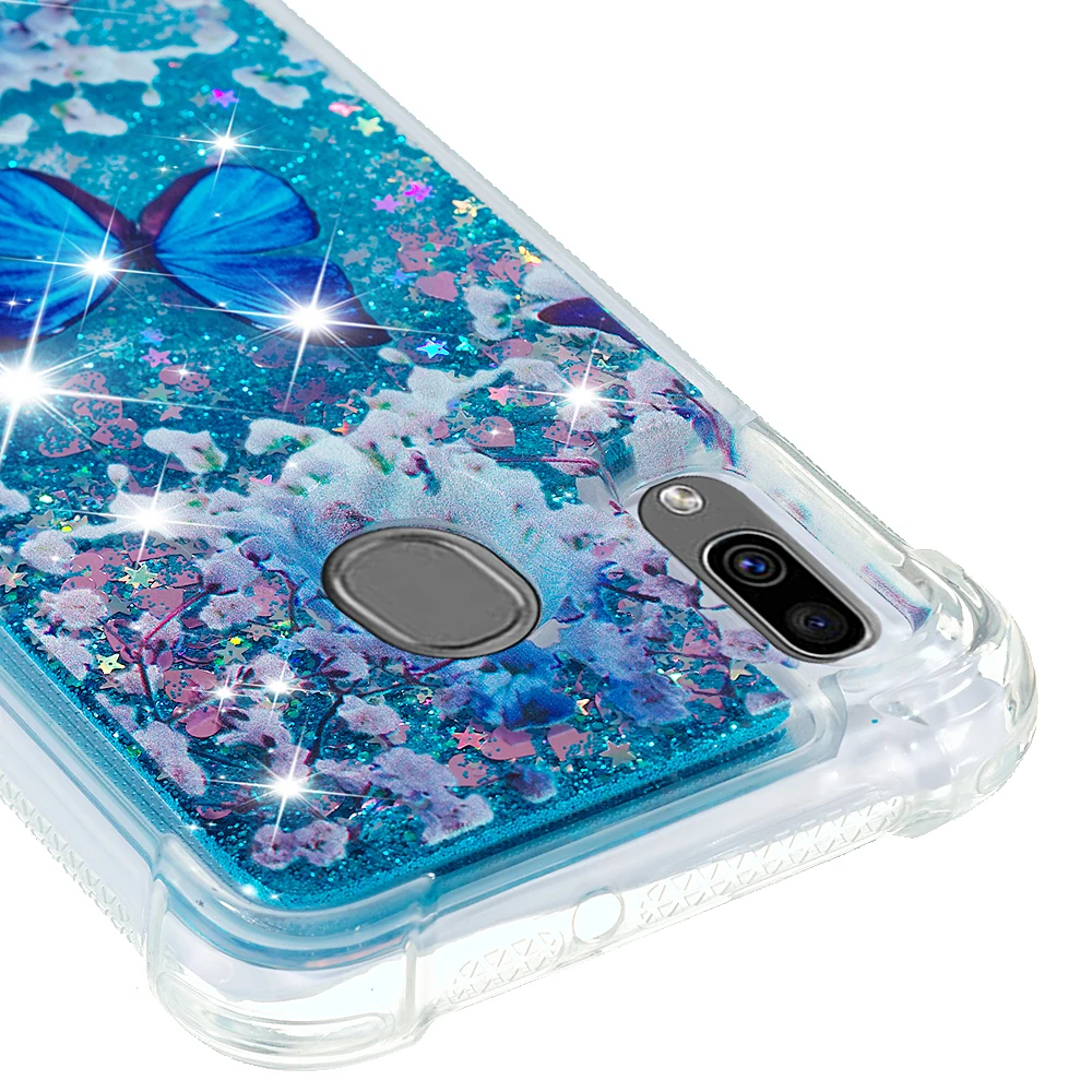 Милый чехол для samsung Galaxy A30 A20 бампер чехол SM-A305FN/DS SM-A205FN/DS Bling с изображениями искрящихся влажным блеском мягкие футляры для A205FN/DS A305FN/DS