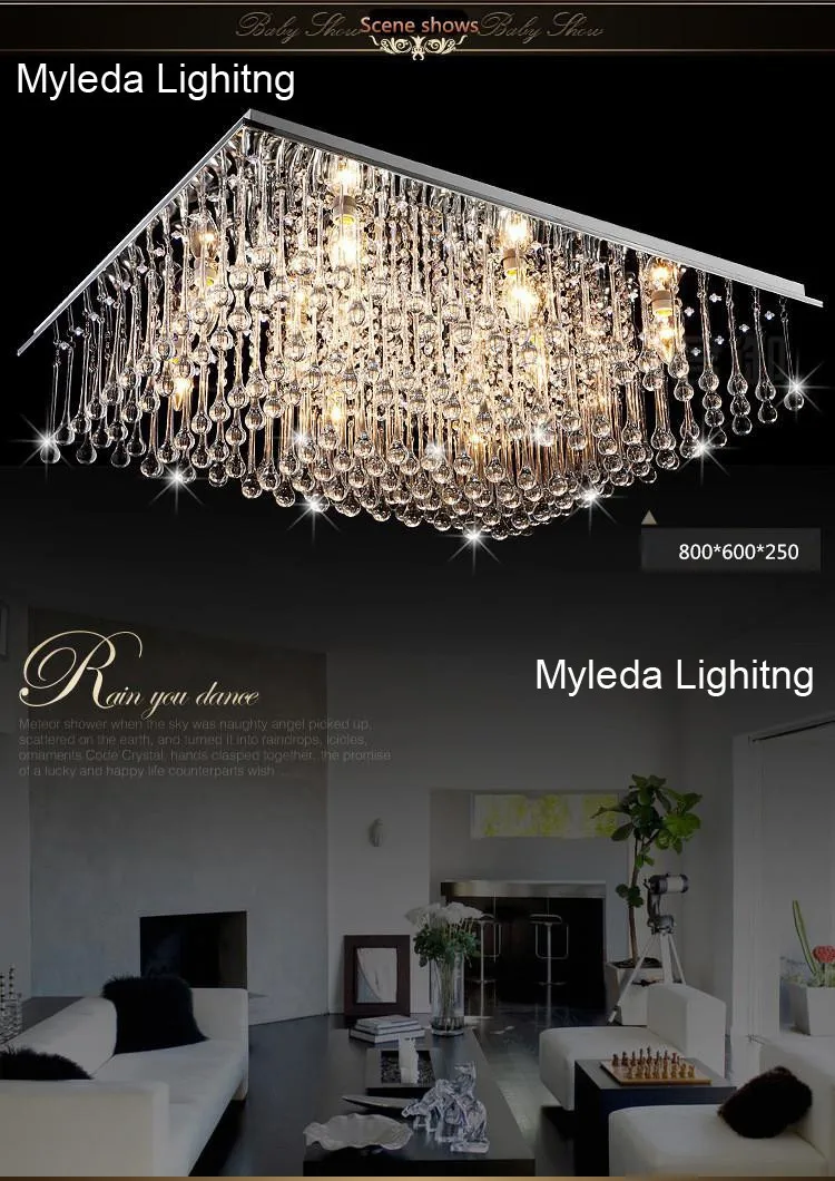 Us 299 0 Free Shipping Modern Led Crystal Ceiling Light Square Lustre De Crystal Light Fitting Surface Mounted Crystal Light Fixture In Ceiling