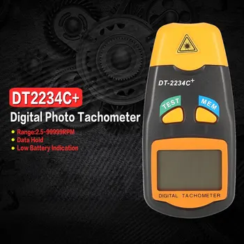 

DT2234C+ Handheld LCD Digital Mini Non-contact Laser Photo Tachometer RPM Speed Measurement Meter Speedometer 2.5~99999RPM