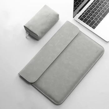 

Matte PU Leather Sleeve Women Laptop Bag 15.6 14 12 11 For macbook Air 13 2019 Case Pro 15 For Xiaomi Mi Notebook 13.3 Men Cover