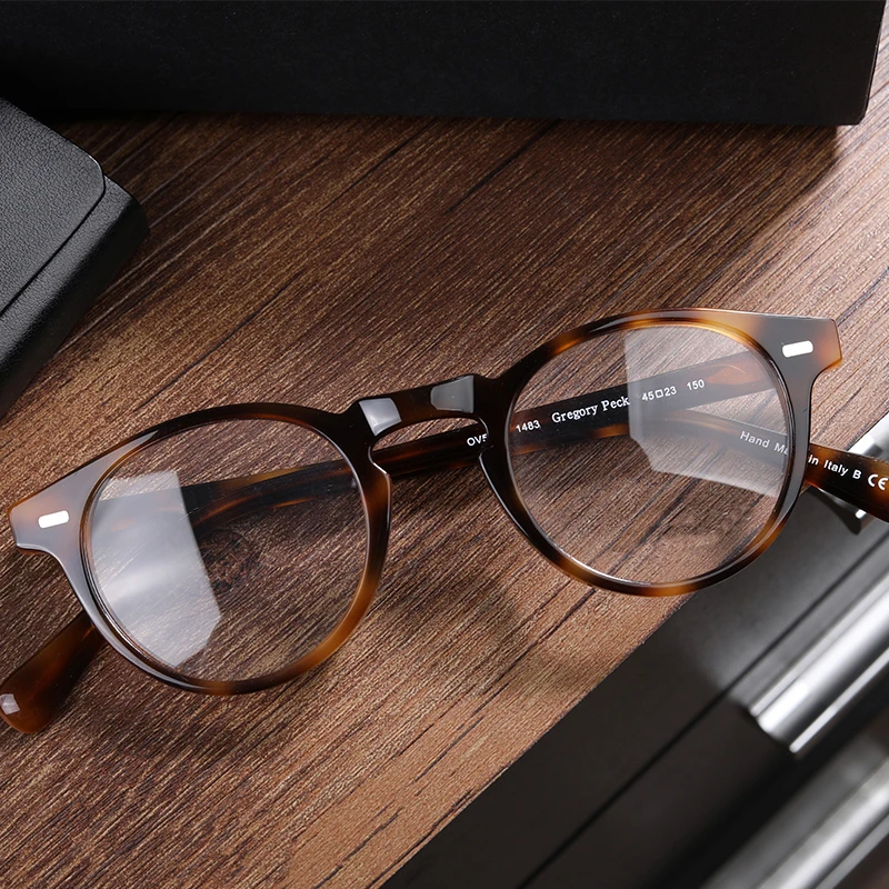 

ov5186 Vintage optical eyeglasses frame women and men reading Round Polarized glasses