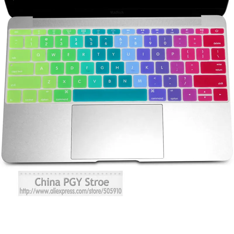 Радужная силиконовая клавиатура для ноутбука защитная пленка Apple Macbook Mac Retina 12