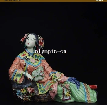 

9''chinese ceramic pottery Painting handcraft china ancient Beauties girl lady