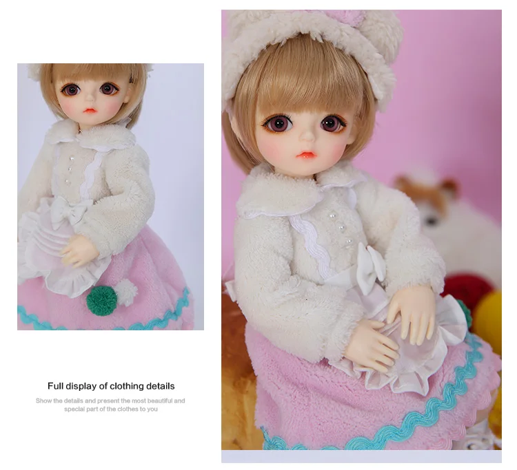 BJD одежда 1/6 для Littlefee или LCC тело хлопок конфеты милое платье красивая кукла наряд OUENEIFS кукла аксессуары