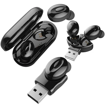 

Double Earphone With USB Bluetooth 5.0 Headset Wireless Earphones Earbuds Stereo In-Ear earphones