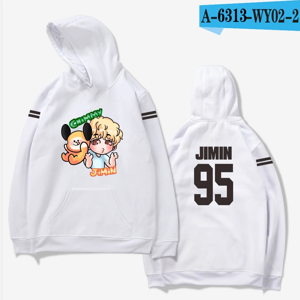 aikooki hoodies women Bangtan Boys Kpop idol Hoodies Sweatshirts Autumn Streetwear Fans Hoodies Cap Casual Clothes Plus Size - Цвет: white