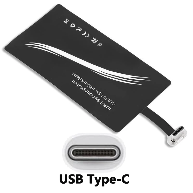 Qi Беспроводное зарядное устройство приемник зарядный адаптер рецептор micro USB для iPhone 5 6 6s plus type C samsung Xiaomi htc Android phone