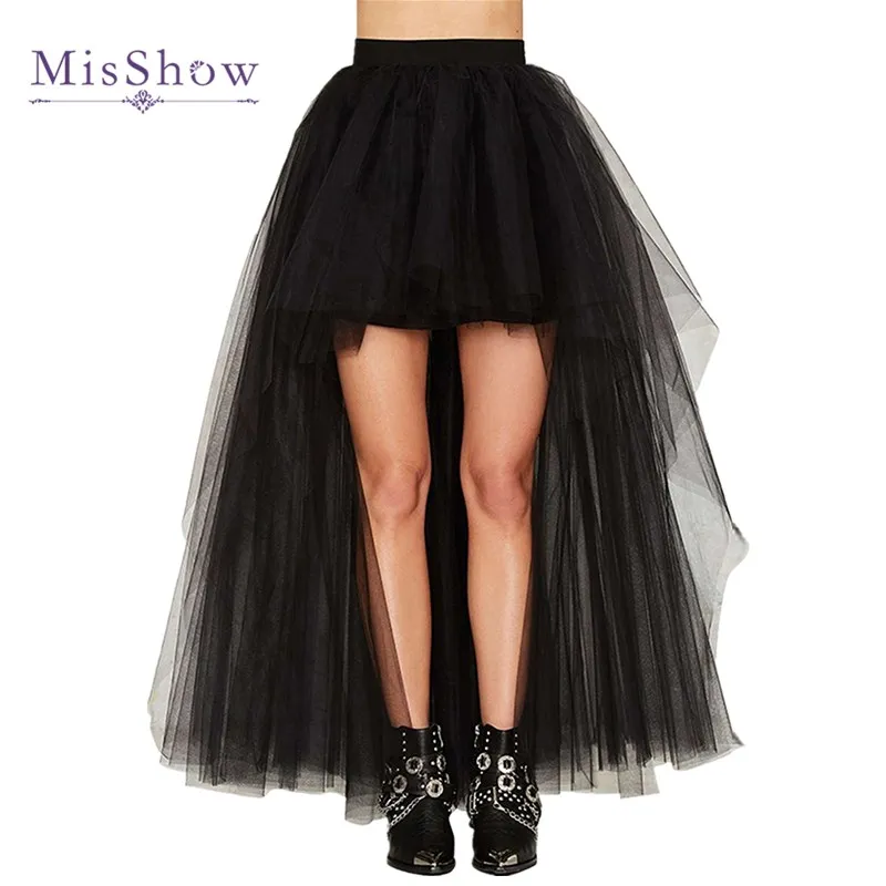 

2019 high quality Tulle Skirt Sexy High Low Wedding Bridal Petticoat Black White Red underskirt Wedding Accessories