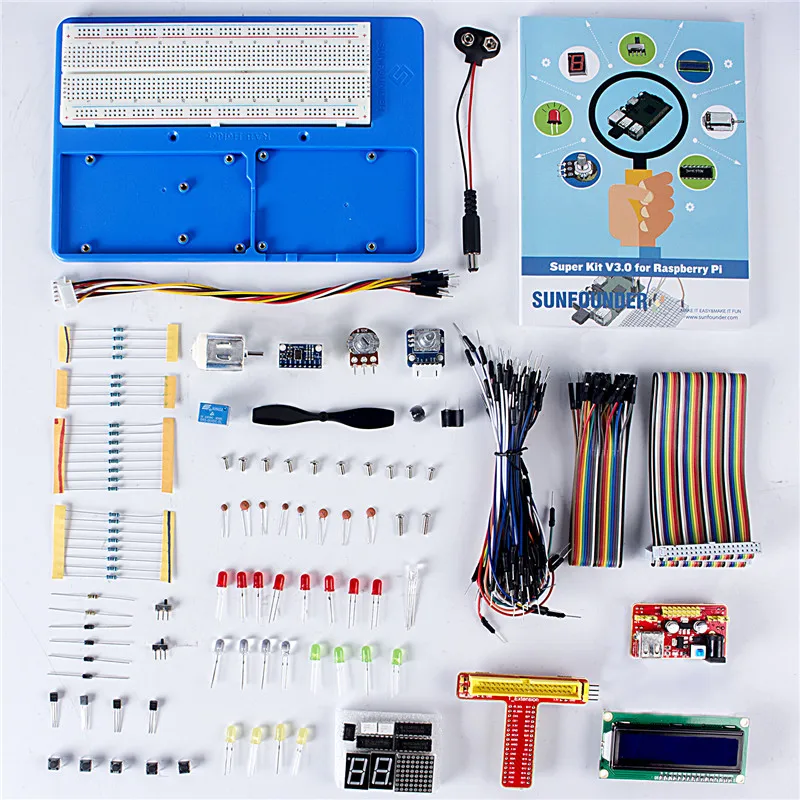 SunFounder Super Starter Learning Kit V3.0 for Raspberry Pi 3, 2 Model B & 1 Model B+ Including 123-Page Instructions Book