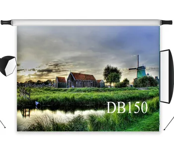 

Plant Lake Windmill Newborn Kid Seamless Washable No Crease Polyester Backdrop Background Photography Studio Props Photographic