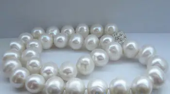 

huge AAA 12-13 MM NATURAL White PEARL NECKLACE 18" 36"