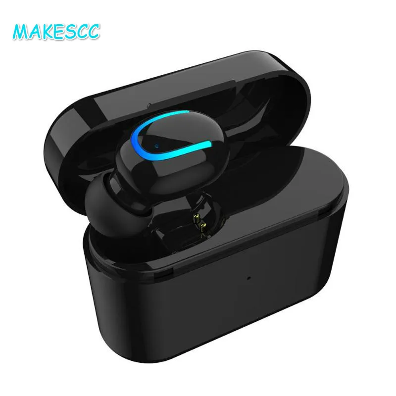 

MAKESCC Q26 Mini Bluetooth Headset HiFi Stereo Earphone Earbuds w/MIC Charging Box Bluetooth 4.2 HIFI Noise Cancelling