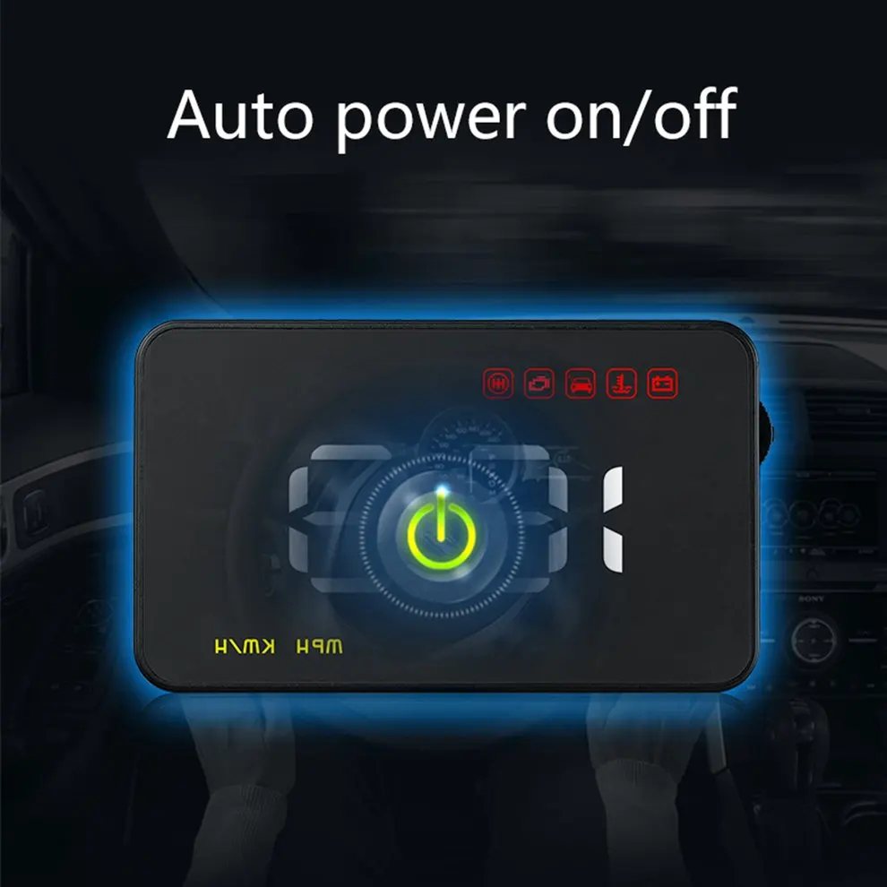 

A1000 Universal Car Head Up Display OBD Interface Voltage Speeding Warning Alarm System Smart Digital Speedometer