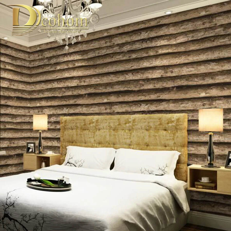 

imitation bark wallpaper Tree pattern living room study background simple three-dimensional pvc wood wallcovering
