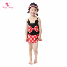 Kaiya Angel/Новинка для маленьких девочек, одежда для купания, детские плавки для детей ясельного возраста ванный комплект Слитные купальники в горошек, все Размеры бантом шорты Горячая Распродажа Милые с фабрики