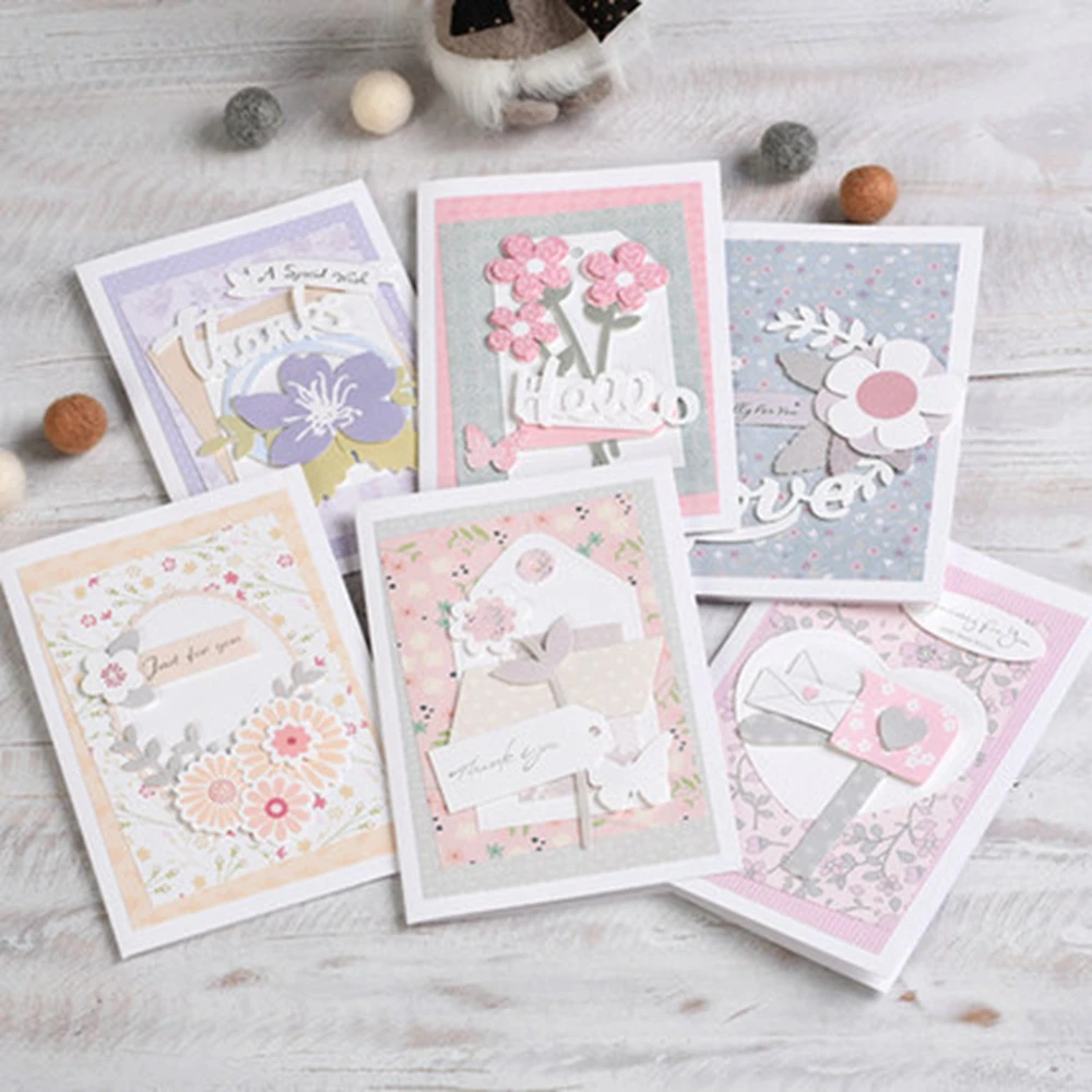 diy floral flower greeting card making kit 6 card decoupage scrapbooking  birthday card kit