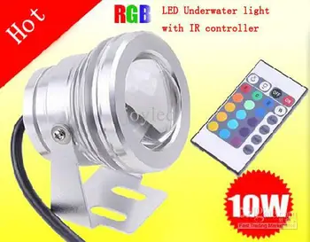 

12V 10W RGB Led underwater Light Waterproof IP68 fountain pool Lamp 16 multicolor change adjustable led spotlight
