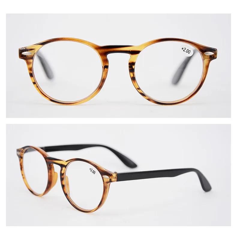 MINCL/маленькая круглая рамка для мужчин и женщин очки для чтения пресбиопические очки винтажные леопардовые очки Рамка круглые очки для чтения lxl