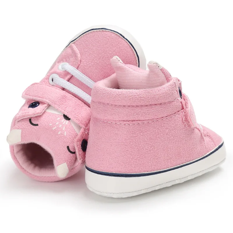 Обувь для малышей; ботиночки на шнуровке с изображением лисы для маленьких мальчиков и девочек; сезон осень; хлопковая ткань для первых шагов; нескользящие кроссовки на мягкой подошве для малышей