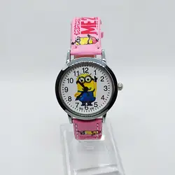 2019 новый мультфильм 3D Миньоны Желтый человек с большими глазами кварцевые наручные часы детские часы непромокаемые детские часы подарок