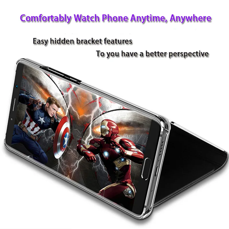 Продажа Зеркальный чехол для samsung Galaxy S8, откидная крышка, оригинальный зеркальный смарт чип внутри для samsung S8 Plus Note 8 S9 S9 plus, чехол для телефона