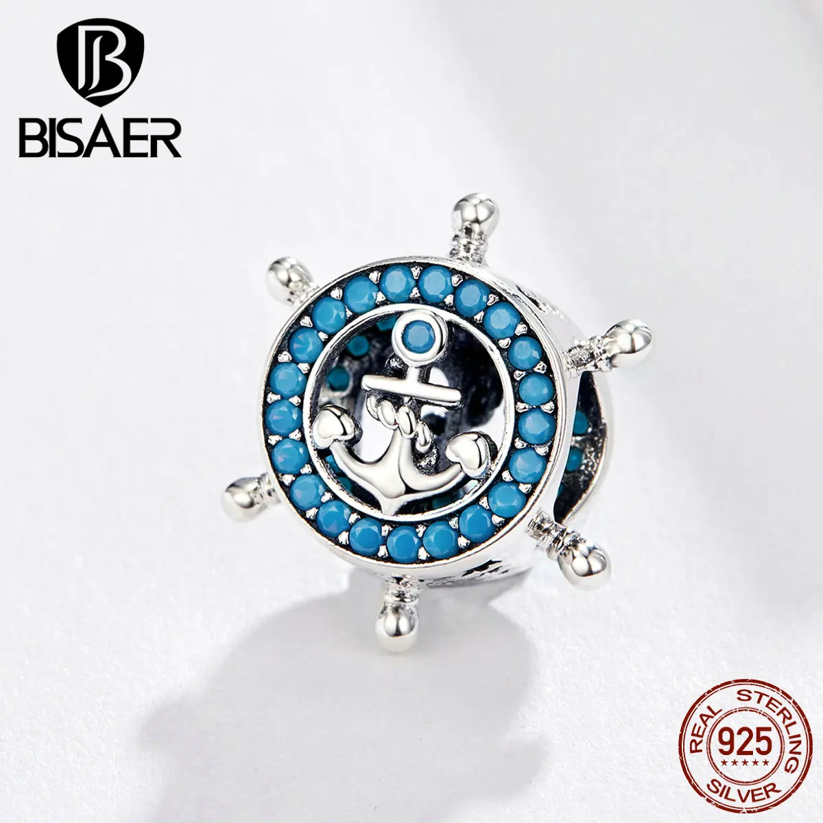 

BISAER 925 Sterling Silver Brave Maritime Travel Tour Dream Charms Anchor Beads fit Original Bracelets DIY Jewelry ECC1200