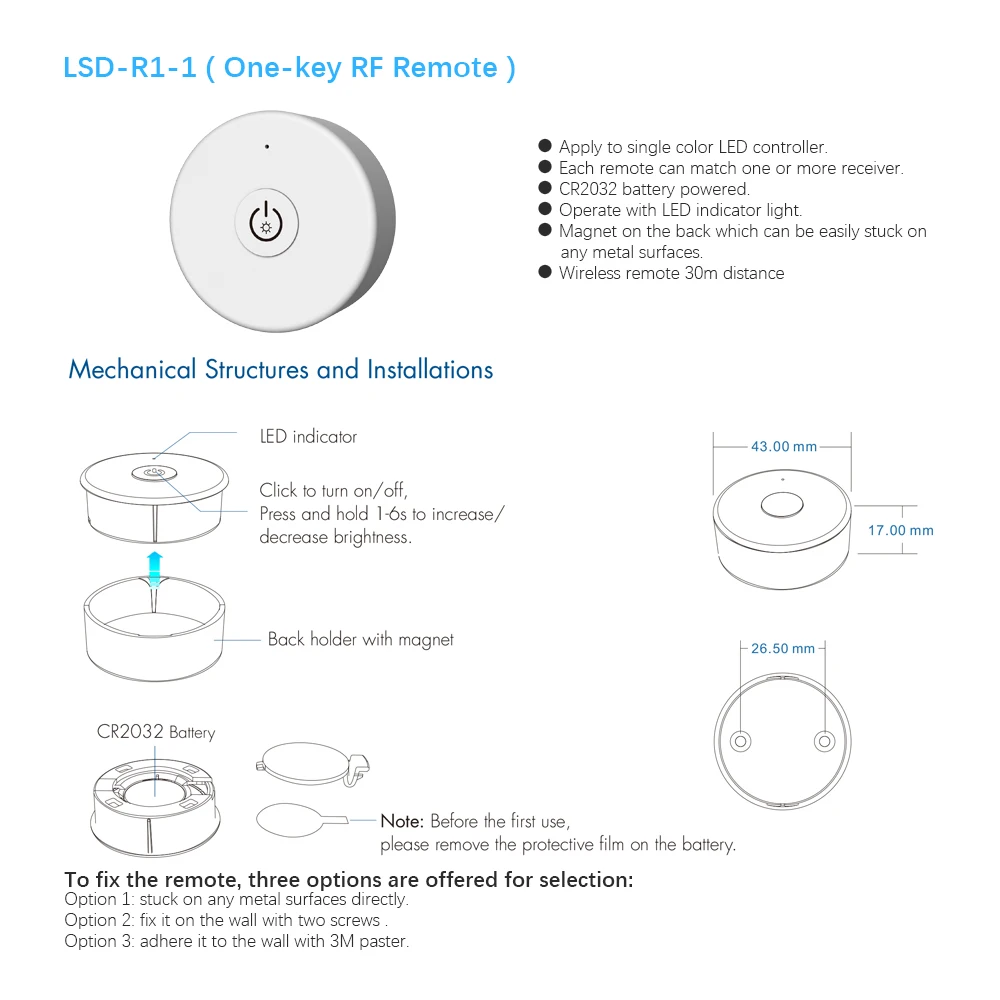 Светодиодный диммер 220 в 230 В 110 В AC Triac беспроводной РЧ с регулируемой яркостью кнопочный переключатель с 2,4G дистанционным 220 В диммер переключатель для светодиодный лампы S1-B