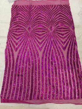 

4 color option! Unique paillette fabric/mesh sequins fabrics LJY-10918 french net lace fabric for women garment wedding dress