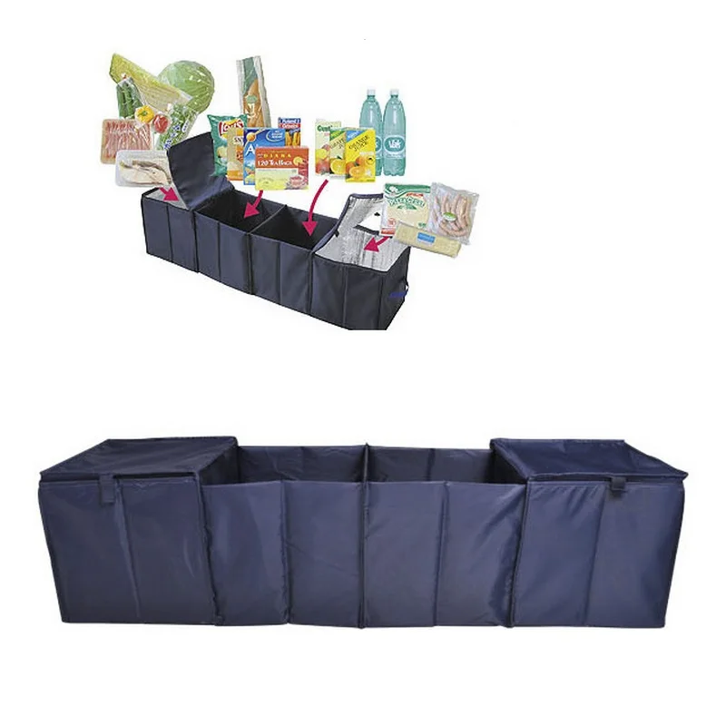 

Car Trunk Organizer for Camping Travel Van SUV Storage Pouch 2 Thermal Insulated Bag Folding Large Capacity 4 Pockets Organizer
