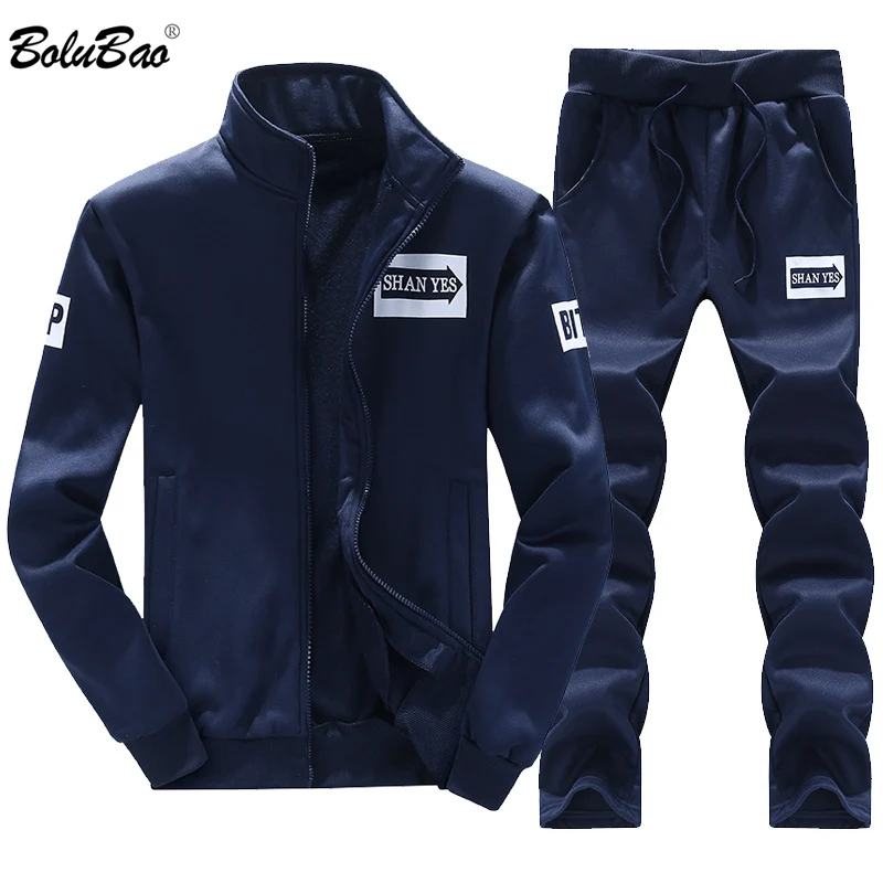 

BOLUBAO Tracksuit Men Sets Jacket + Pants 2019 Spring Autumn Male Sweatsuit Pants Mens Sporting Suits Printing 2-Piece Set