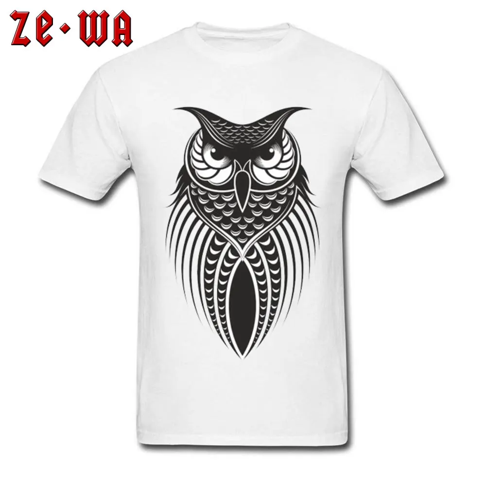 

Wholesale Men T-Shirt O-Neck Short Sleeve 100% Cotton Fabric Brathable T Shirts For Men Australia Decorative Owl Printing Tshirt